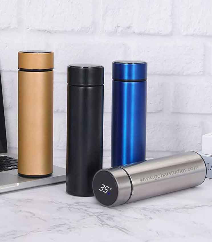 temperature-water-bottle-with-print-GOHARSTUDIO Hot n Cold temperature Water Bottle - Image 1